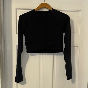 Sweaty Betty Black Long Sleeve Crop Top